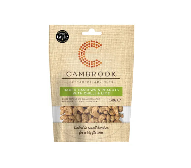 Cambrook Baked Cashews & Peanuts with Chilli & Lime 140g