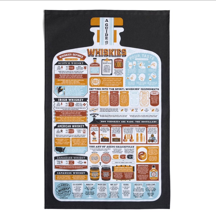 A Guide to Whiskies Tea Towel