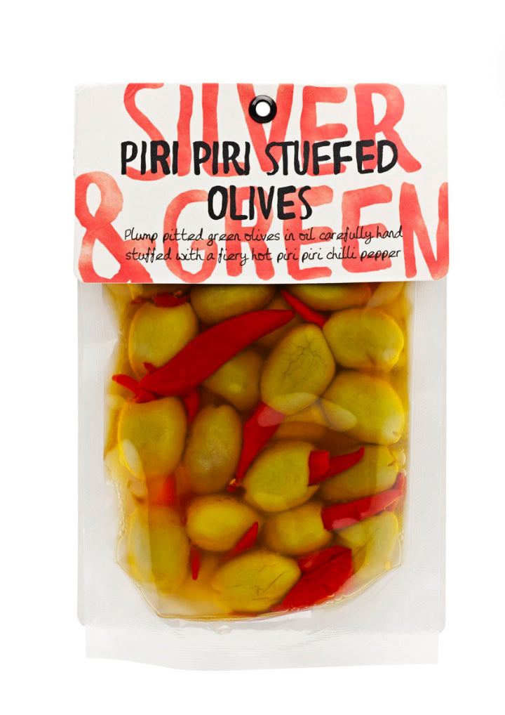 Silver & Green Piri Piri Olives 220g