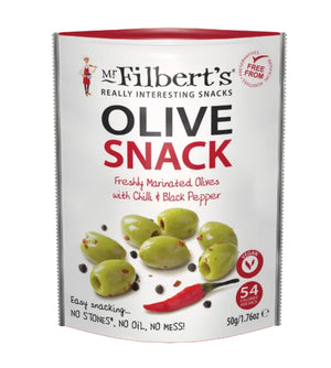 Mr Filbert's Chilli & Black Pepper Olives 50g