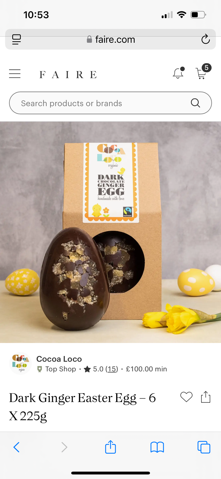 Cocoa Loco Dark Ginger Egg 225g